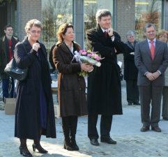 vlnr Monica De Coninck, Carla Kamphuis-Meijer en Erwin Joos.